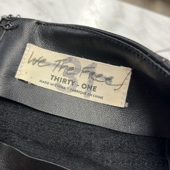 Free People | We The Free NWOT Faux Leather High Rise Split Flare Hem Pants 31 - Picture 9 of 11